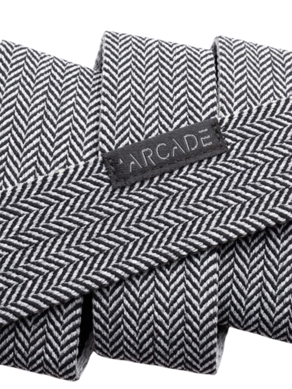 Arcade Belt Co. Herringbone Stretch Belt Charcoal Grey Black 1.5” OS